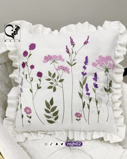 طقم 3 قطع راقي ، مع تطريز ورود