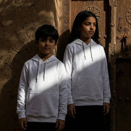 بلوفر أطفال أبيض سادة خامة ناعمة ومريحة