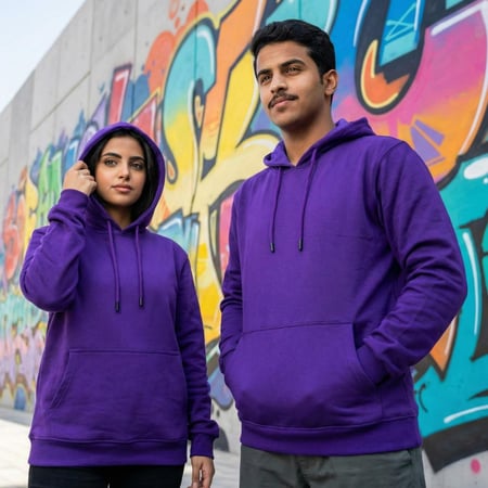 بلوفر بنفسجي قطن فاخر لون هبة للمتاجر