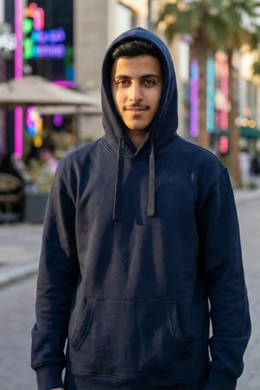 هودي كحلي سادة ثقيل خامة شتوية للمدارس