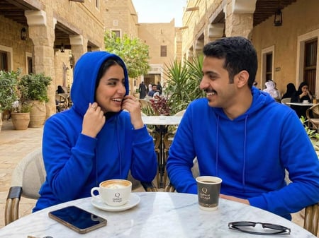 هودي ازرق سادة خامة ثقيلة للماركات الناشئة