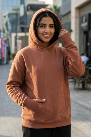 بلوفر أوفر سايز لحمي سادة ماركة فخم