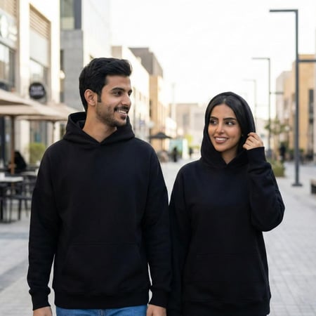 بلوفر أسود قطن فاخر أوفرسايز