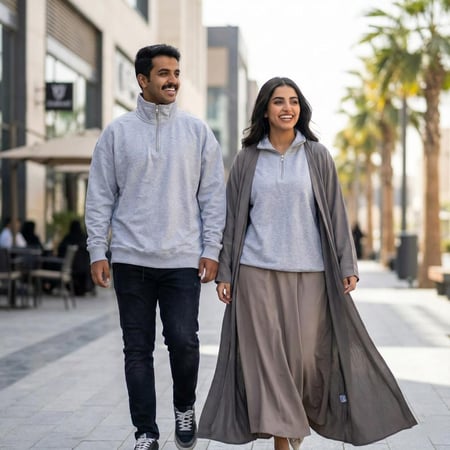 سويت شيرت رمادي ربيعي بدون قبوع فخم