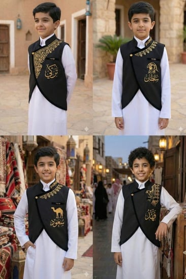 سديري اسود طباعة فينيل و تطريز وسم قلب