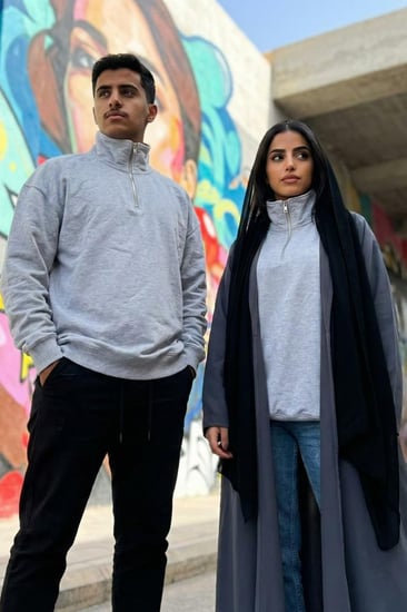 بلوفر رمادي مخلوط ربيعي خامة ناعمة