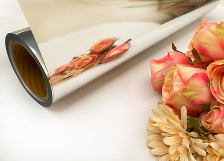 رول فينيل حراري فضي مرايا عاكس للطباعة على الملابس بجودة عالية