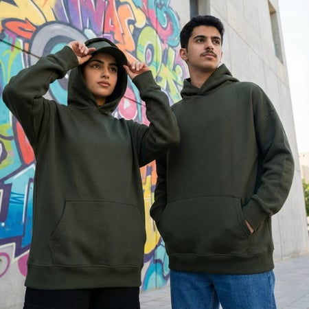 بلوفر رجالي لون زيتي غامق عياري فخم