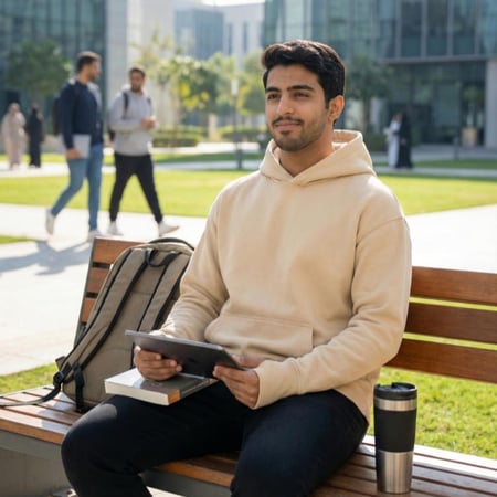 زاوية قريبة توضح دقة الدرزات في هودي متجر الشرق النادر الفاخر