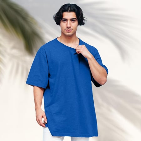 تيشيرت ازرق اوفر سايز