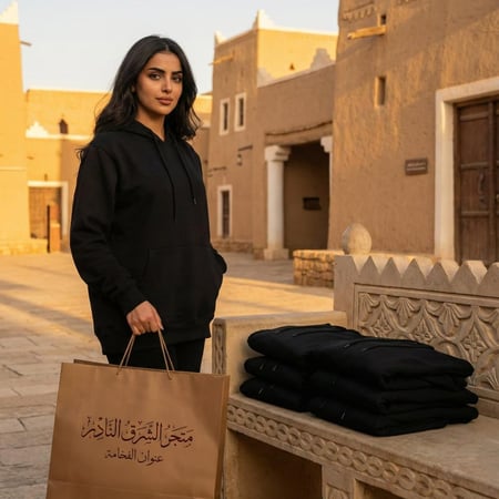 عرض نص درزن بلوفر أسود قطن مقاسات منوعة