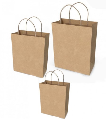 تصميم كيس ورق بني سادة بحبل متين يتحمل الأوزان في متجر الشرق النادر