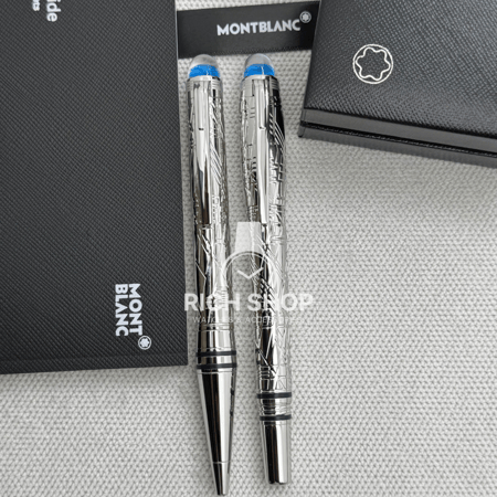 قلم مونت بلانك ستار ووكر فضي كامل