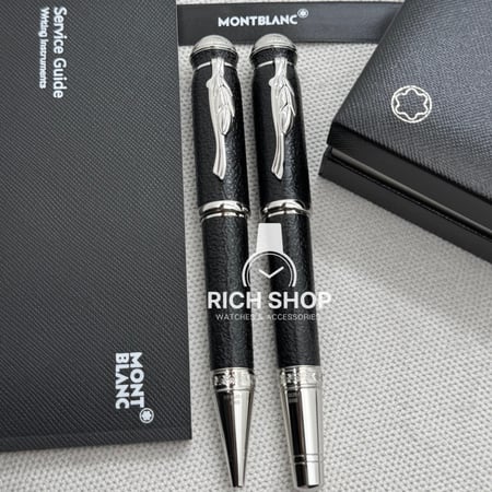 قلم مونت بلانك الجديد اسود على فضي