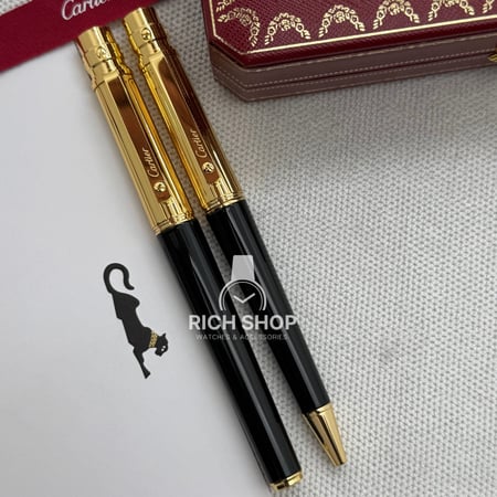 قلم كارتير سانتوس اسود على ذهبي