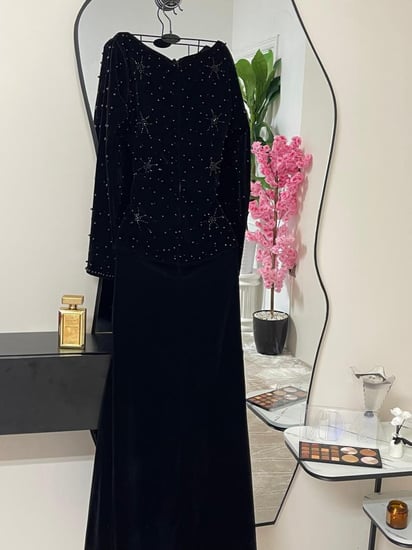 فستان سهره احمر و كحلي