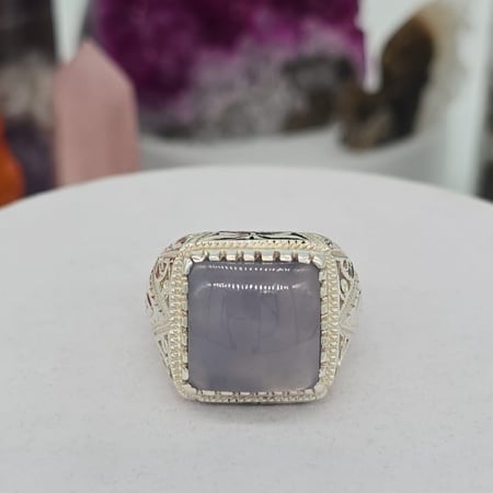 خاتم عقيق سوسني – فضة 950