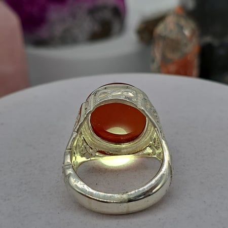 خاتم عقيق مشمشي طبيعي 950