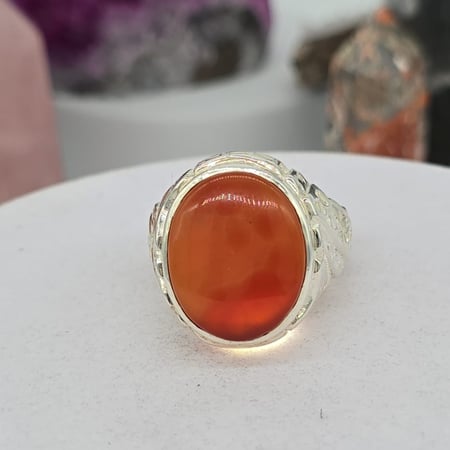 خاتم عقيق مشمشي طبيعي 950