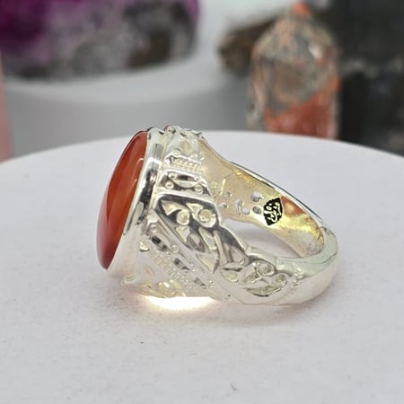 خاتم عقيق مشمشي طبيعي 950