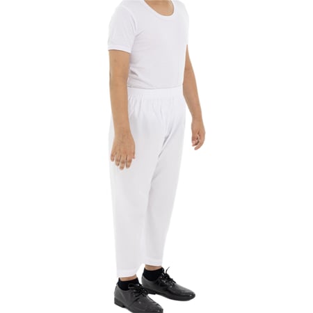 سروال طويل لبسون ابيض مقاسات خاصة(نسبة قطن 35% و بوليستر 65%) 3 قطعه