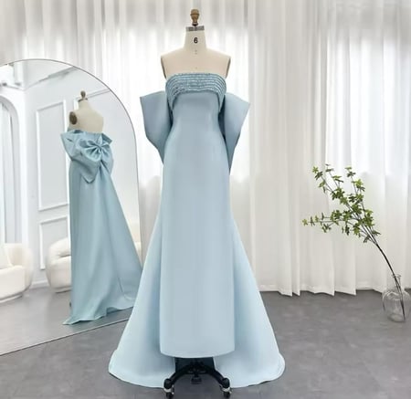 فستان سهره مع فيونكة تطريز