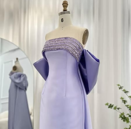 فستان سهره مع فيونكة تطريز