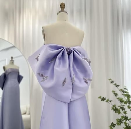 فستان سهره مع فيونكة تطريز