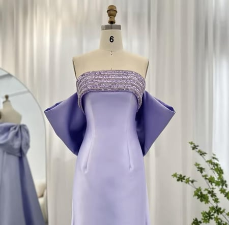 فستان سهره مع فيونكة تطريز