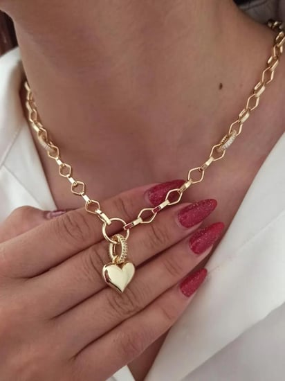 سلسال مطلي ذهب عيار ١٤ بتعليقة قلب .                             MN-138
