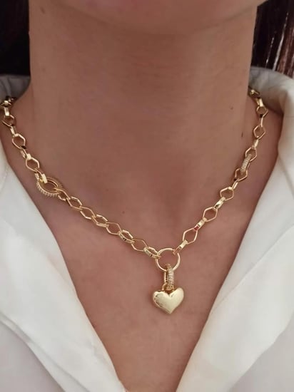 سلسال مطلي ذهب عيار ١٤ بتعليقة قلب .                             MN-138