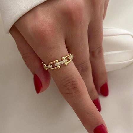 خاتم ناعم بتصميم مستوحى من تيفاني مطلي ذهب عيار 14                                MR-059.