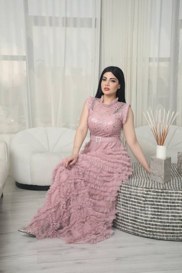 فستان سهره مزين بالترتر
