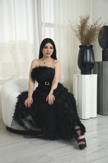 فستان سهره مزين بالترتر