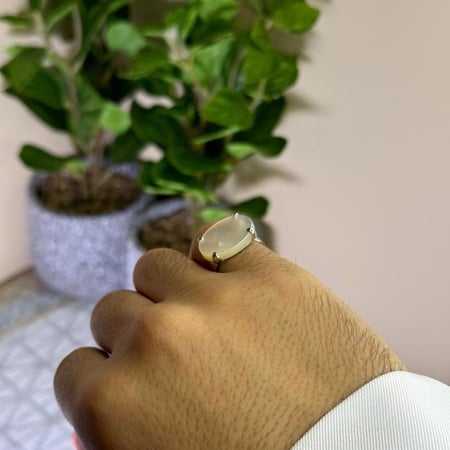 خاتم فضة ملكي مخلب لؤلؤي