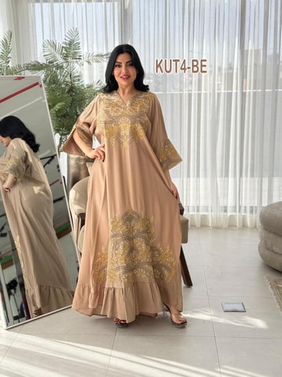 جلابيه كويتى كلوش مطرز