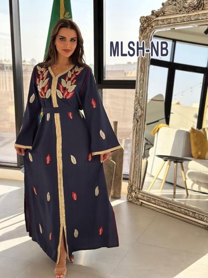جلابيه شك خليجى مع حزام