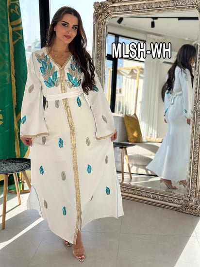جلابيه شك خليجى مع حزام