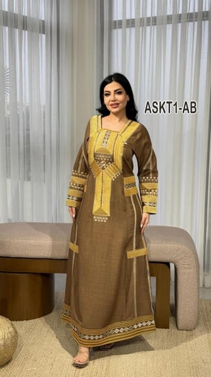 فستان عسيرى كتان