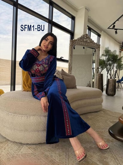 مخمل فلسطيني اقلام تطريز صدر وأكمام