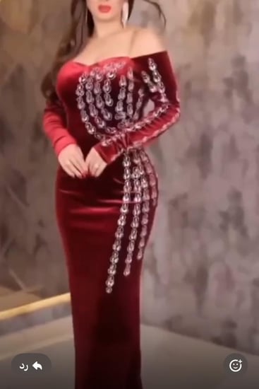 فستان مخمل كورى فاخر.