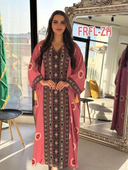 جلابيه فراشه تطريز اردنى مياننج ميلانج