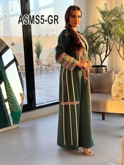 بشت عسيرى تطريز قصب