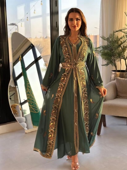 قفطان تطريز مرايا شك كامل