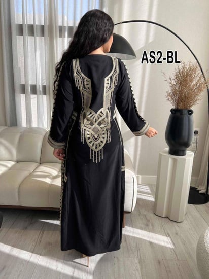 جلابيه عسيريه كريب تطريز مخصر