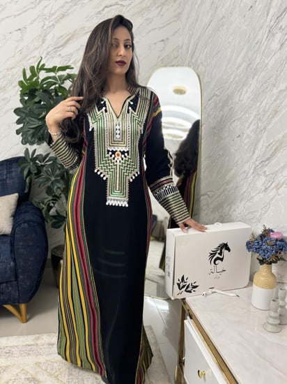 جلابيه عسيريه تدخيل قطن مقلم