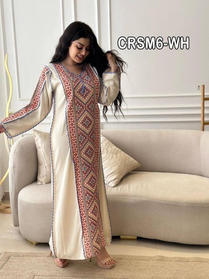 جلابيه تطريز سناره نقش هندسي