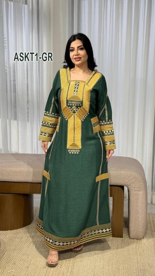 فستان عسيرى كتان