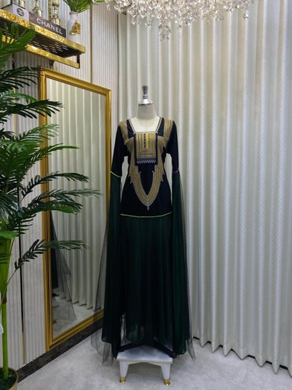 فستان عسيرى بكم كلوش طويل  (فستان يوم التأسيس)