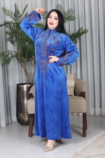 جلابيات مخمل تطريز خرز